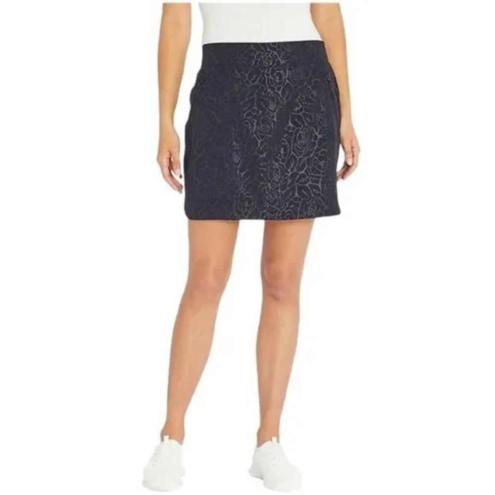Orvis Athleisure Activewear Black Print Skort With 4 Pockets Excellent Condition